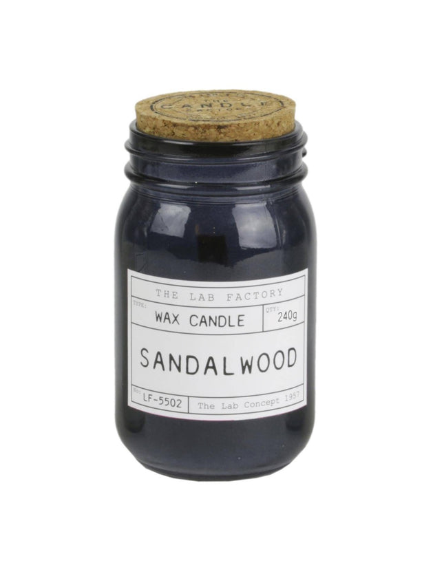 Vela perfumada tapa de corcho y mecha de madera "Lab" 240gr - BO5201