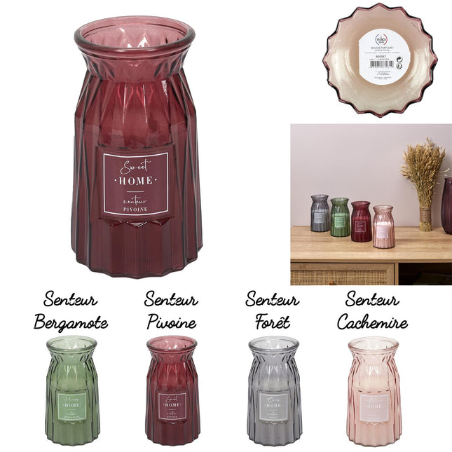 Vela perfumada jarrón cincelado A18cm - BO5557