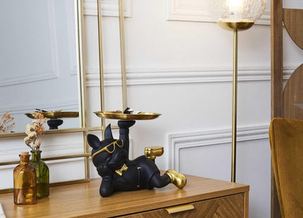 Escultura decorativa de bulldog camarero - HD0156