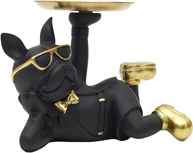 Escultura decorativa de bulldog camarero - HD0156