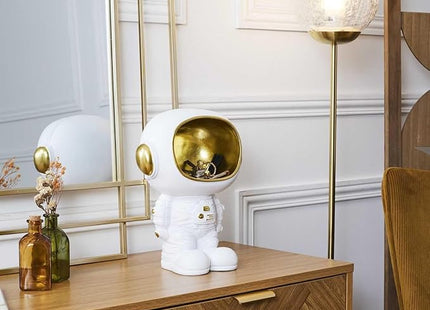 Estatua de astronauta de bolsillo blanco - HD0159