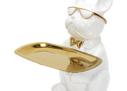 Escultura decorativa de bulldog mayordomo - HD1322