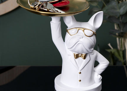 Escultura decorativa de bulldog camarero - HD1323