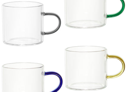 Taza de espresso de vidrio con asa de color 100ml - KA0305