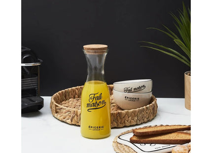 Jarra de vidrio "Bistro" de 1 l con tapa de corcho