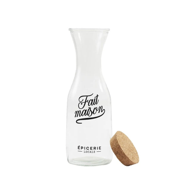 Jarra de vidrio "Bistro" de 1 l con tapa de corcho