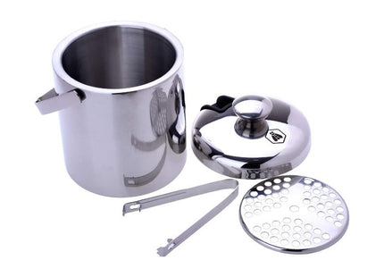 Cubeta de hielo de acero inox + pinza - KV7353