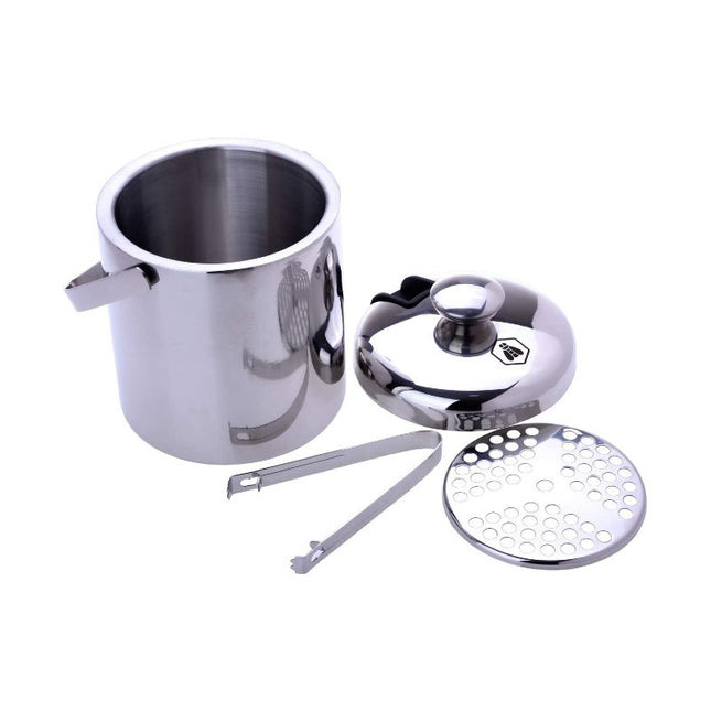 Cubeta de hielo de acero inox + pinza - KV7353