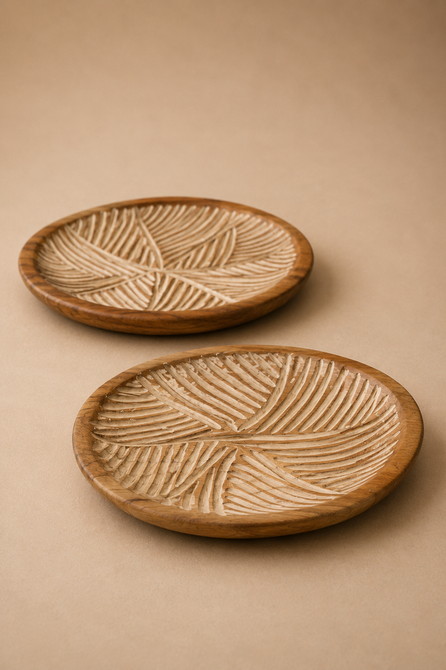 Plato de madera deco D25cm - MB1022026