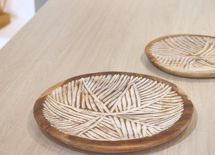 Plato de madera deco D30cm - MB1032026