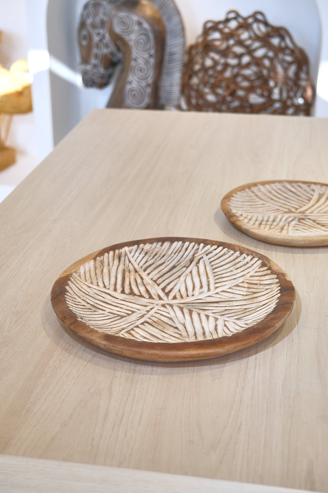 Plato de madera deco D30cm - MB1032026