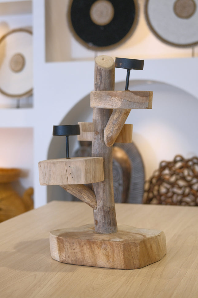 Candelero de madera A40cm - MB442025