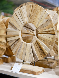 Objeto deco redondo de madera D40cm - MB565