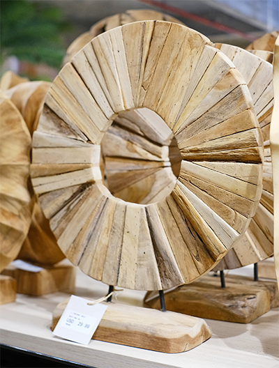 Objeto deco redondo de madera D40cm - MB565