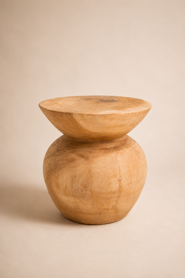Mesa auxiliar de madera D35 cm  - MB6332025A