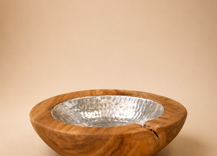 Cuenco de madera y aluminio  D30cm - MB7014