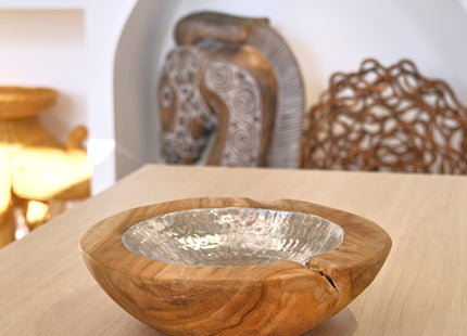Cuenco de madera y aluminio  D30cm - MB7014