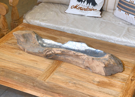 Cuenco de madera y aluminio  30cm - MB7016