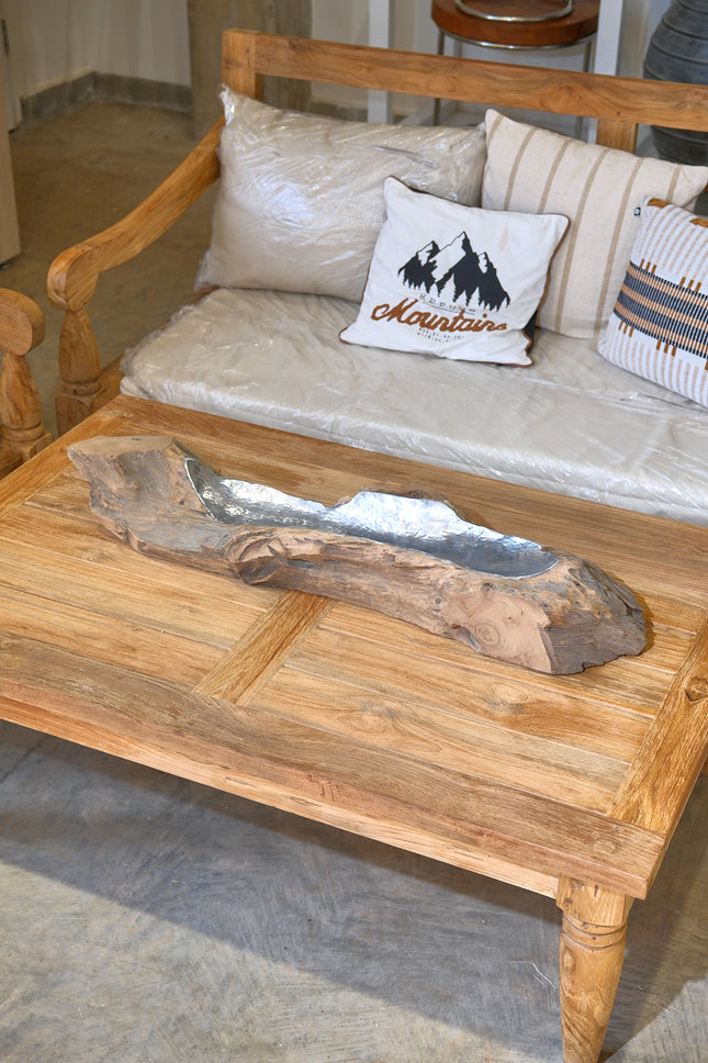 Cuenco de madera y aluminio  30cm - MB7016