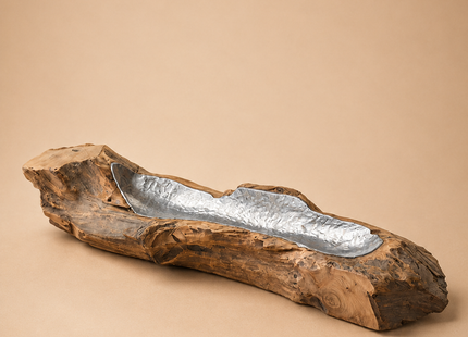 Cuenco de madera y aluminio  30cm - MB7016