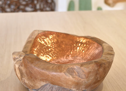Cuenco de madera y aluminio  D30cm - MB7017