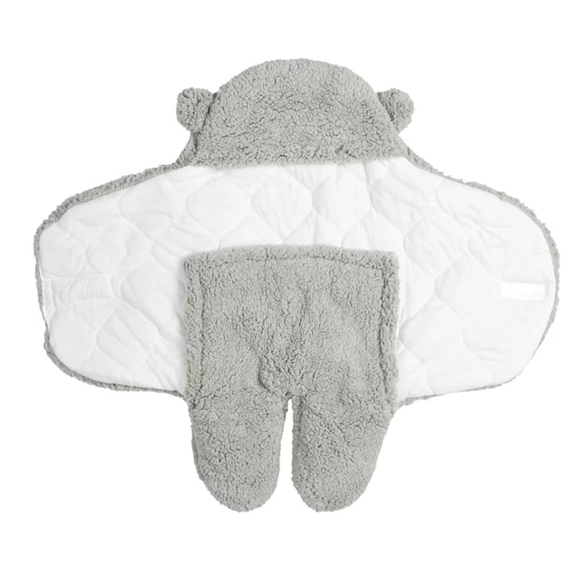 Albornoz de polar para bebé "Oso" Gris y Blanco 0-6 meses - PU0001