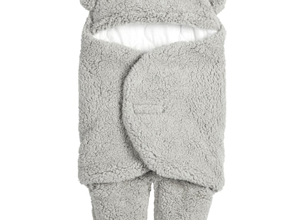 Albornoz de polar para bebé "Oso" Gris y Blanco 0-6 meses - PU0001
