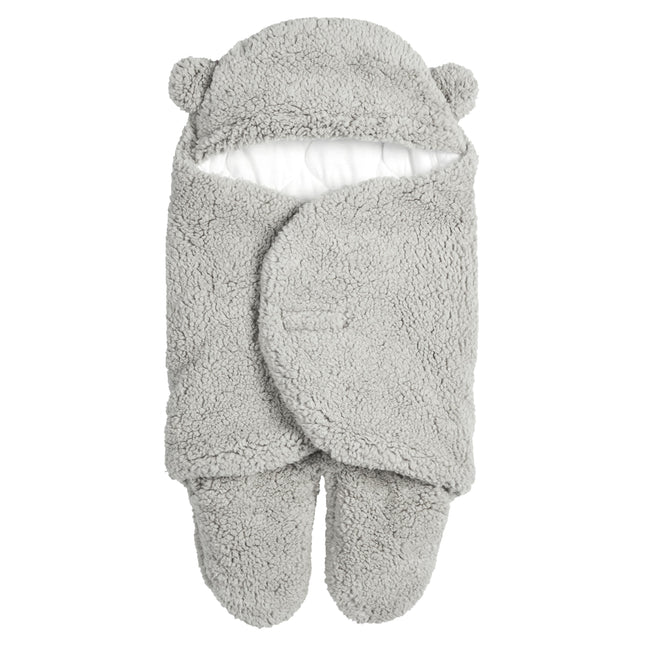 Albornoz de polar para bebé "Oso" Gris y Blanco 0-6 meses - PU0001