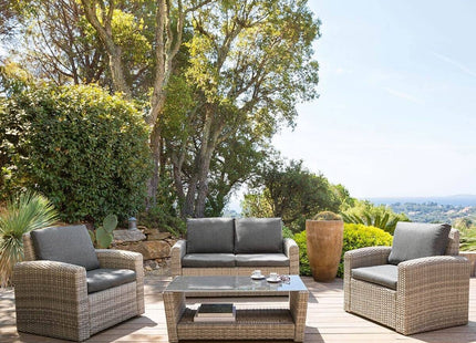 Mueble de jardín “Polynésia” de 4 plazas en aluminio y resina - 149403