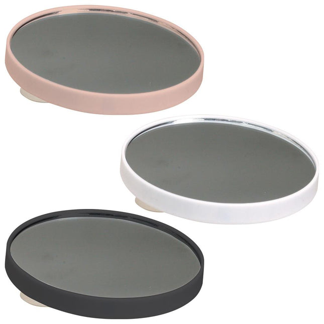 Espejo de  5 Aumentos "Cosmetic club" D9cm, plástico con ventosas  doble cara - SB10179