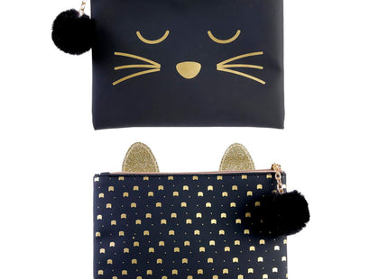 Estuche de PVC con estampado de gato 15x18cm - SC29129
