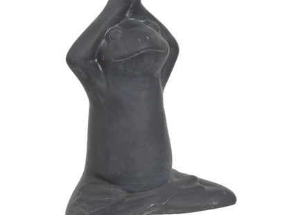 Estatuilla de rana para exterior "Lia Grey" A18cm en cemento - 206232